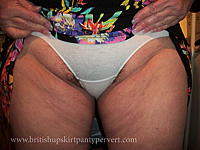 Mature housewife in white panties